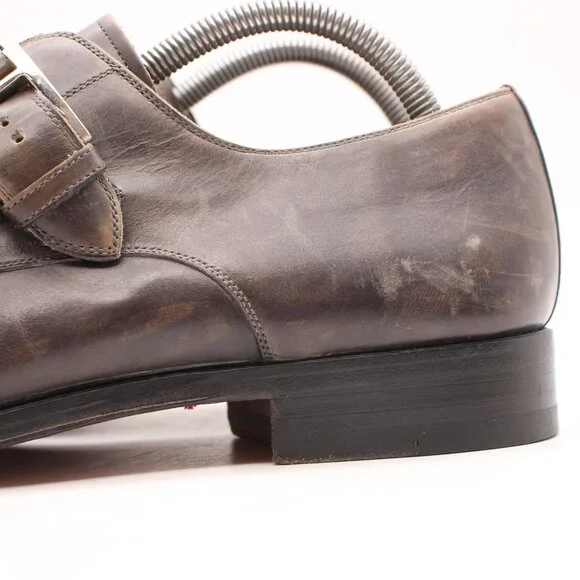 Magnanni Marco II Grey Single Monk Strap Men's Size 9.5 M Dress Shoes